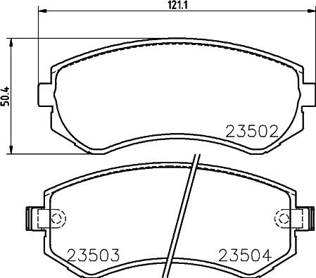 HELLA 8DB 355 017-201 - Тормозные колодки, дисковые, комплект unicars.by