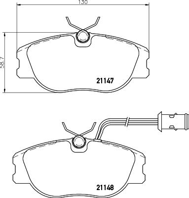 HELLA 8DB 355 017-781 - Тормозные колодки, дисковые, комплект unicars.by