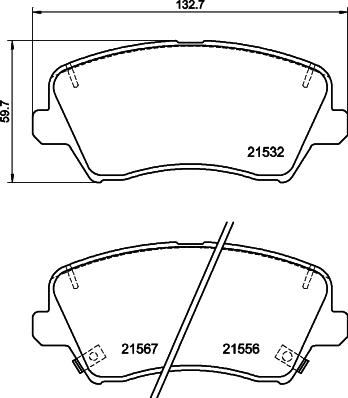 HELLA 8DB 355 039-971 - Тормозные колодки, дисковые, комплект unicars.by