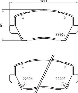 HELLA 8DB 355 039-491 - Тормозные колодки, дисковые, комплект unicars.by