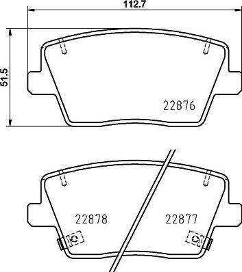 HELLA 8DB 355 039-431 - Тормозные колодки, дисковые, комплект unicars.by