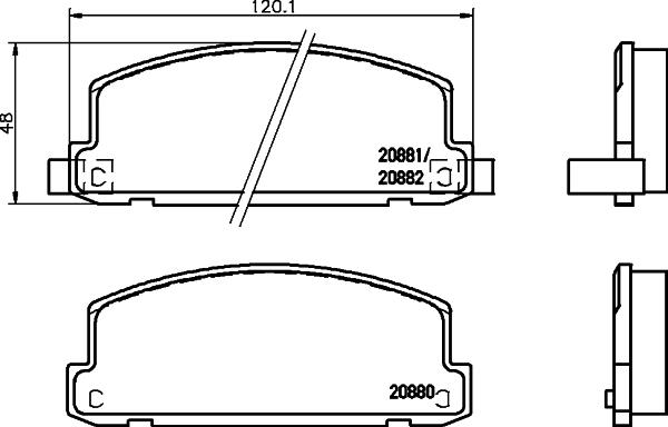 HELLA 8DB 355 039-581 - Тормозные колодки, дисковые, комплект unicars.by