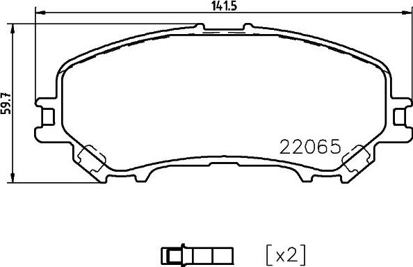 HELLA 8DB 355 039-571 - Тормозные колодки, дисковые, комплект unicars.by