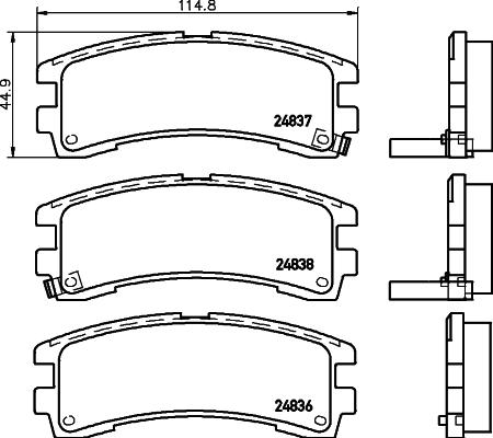 HELLA 8DB 355 039-641 - Тормозные колодки, дисковые, комплект unicars.by