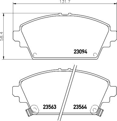 HELLA 8DB 355 039-651 - Тормозные колодки, дисковые, комплект unicars.by