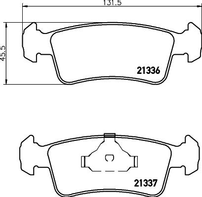 HELLA 8DB 355 039-621 - Тормозные колодки, дисковые, комплект unicars.by