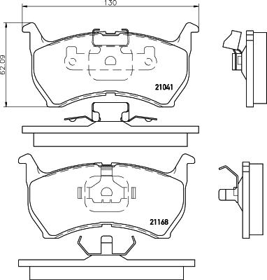 HELLA 8DB 355 036-971 - Тормозные колодки, дисковые, комплект unicars.by