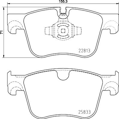 HELLA 8DB 355 036-491 - Тормозные колодки, дисковые, комплект unicars.by