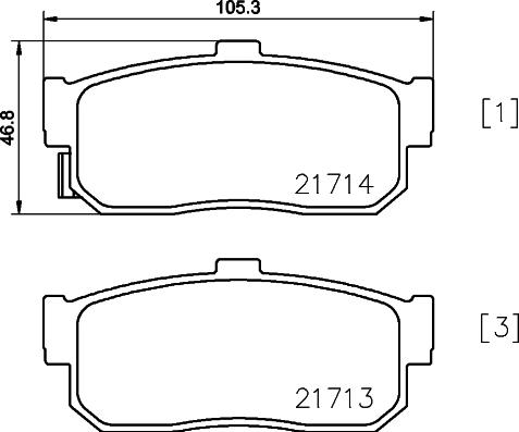 HELLA 8DB 355 036-591 - Тормозные колодки, дисковые, комплект unicars.by