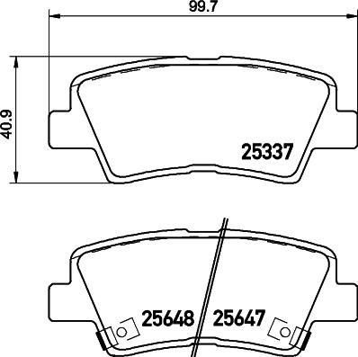 HELLA 8DB 355 036-541 - Тормозные колодки, дисковые, комплект unicars.by