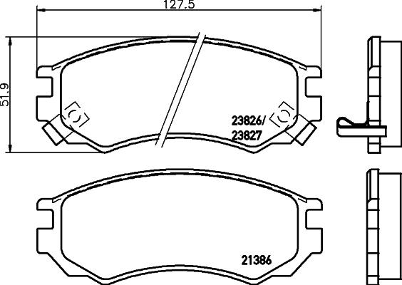 HELLA 8DB 355 036-601 - Тормозные колодки, дисковые, комплект unicars.by