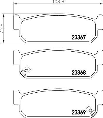 HELLA 8DB 355 036-621 - Тормозные колодки, дисковые, комплект unicars.by