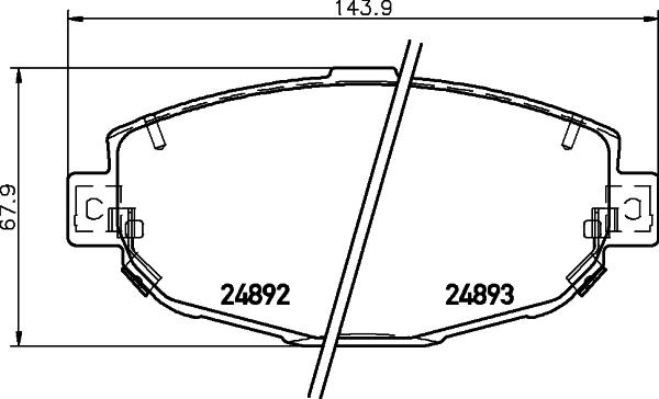 HELLA 8DB 355 036-801 - Тормозные колодки, дисковые, комплект unicars.by