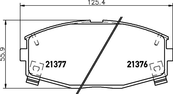 HELLA 8DB 355 036-771 - Тормозные колодки, дисковые, комплект unicars.by