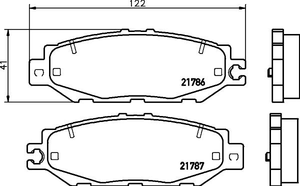 HELLA 8DB 355 030-541 - Тормозные колодки, дисковые, комплект unicars.by