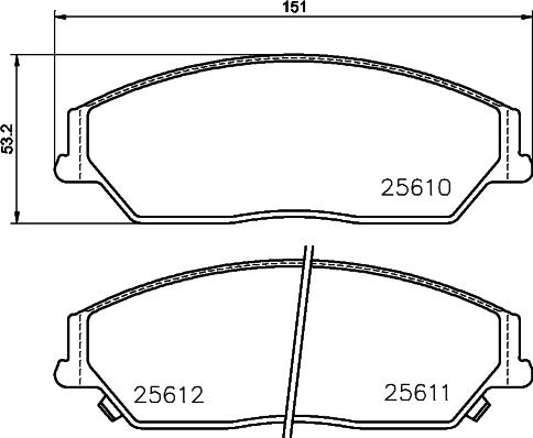 HELLA 8DB 355 030-031 - Тормозные колодки, дисковые, комплект unicars.by