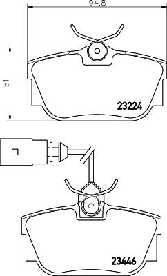 HELLA 8DB 355 030-821 - Тормозные колодки, дисковые, комплект unicars.by