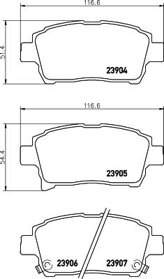 HELLA 8DB 355 030-241 - Тормозные колодки, дисковые, комплект unicars.by