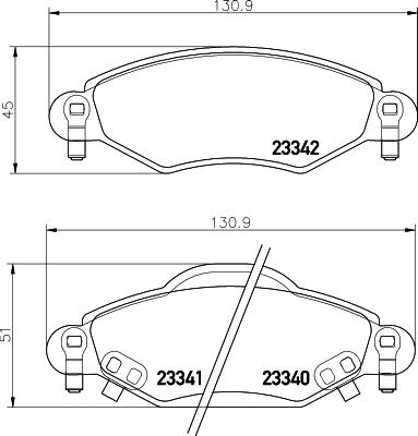 HELLA 8DB 355 030-251 - Тормозные колодки, дисковые, комплект unicars.by