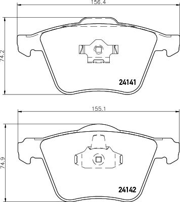 HELLA 8DB 355 031-971 - Тормозные колодки, дисковые, комплект unicars.by