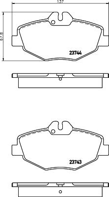 HELLA 8DB 355 031-581 - Тормозные колодки, дисковые, комплект unicars.by