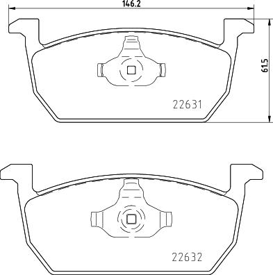 HELLA 8DB 355 032-951 - Тормозные колодки, дисковые, комплект unicars.by