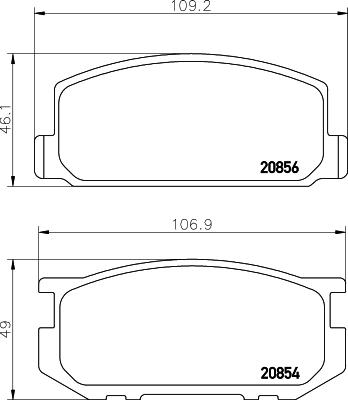 HELLA 8DB 355 032-401 - Тормозные колодки, дисковые, комплект unicars.by