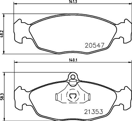 HELLA 8DB 355 032-481 - Тормозные колодки, дисковые, комплект unicars.by