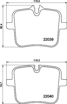 HELLA 8DB 355 037-991 - Тормозные колодки, дисковые, комплект unicars.by