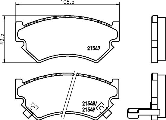 HELLA 8DB 355 037-281 - Тормозные колодки, дисковые, комплект unicars.by