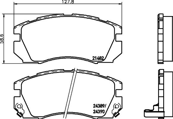 HELLA 8DB 355 037-271 - Тормозные колодки, дисковые, комплект unicars.by