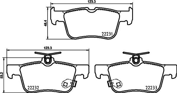 HELLA 8DB 355 037-791 - Тормозные колодки, дисковые, комплект unicars.by