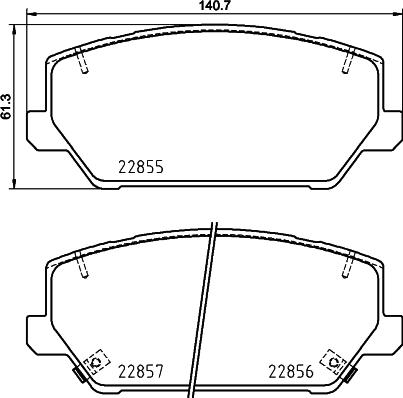 HELLA 8DB 355 037-701 - Тормозные колодки, дисковые, комплект unicars.by