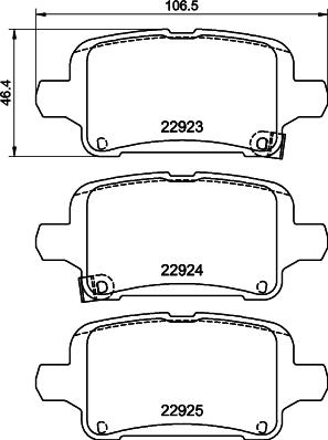 HELLA 8DB 355 037-721 - Тормозные колодки, дисковые, комплект unicars.by