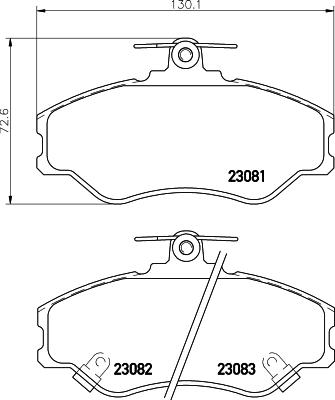 HELLA 8DB 355 029-011 - Тормозные колодки, дисковые, комплект unicars.by