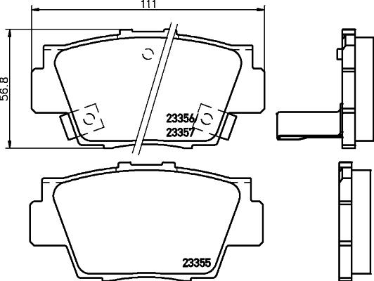 HELLA 8DB 355 029-031 - Тормозные колодки, дисковые, комплект unicars.by