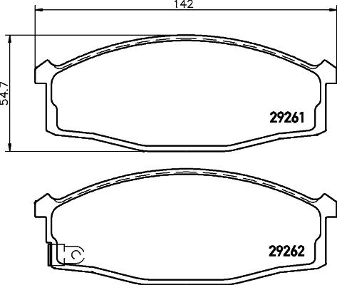 HELLA 8DB 355 029-871 - Тормозные колодки, дисковые, комплект unicars.by