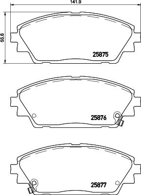 HELLA 8DB 355 029-311 - Тормозные колодки, дисковые, комплект unicars.by