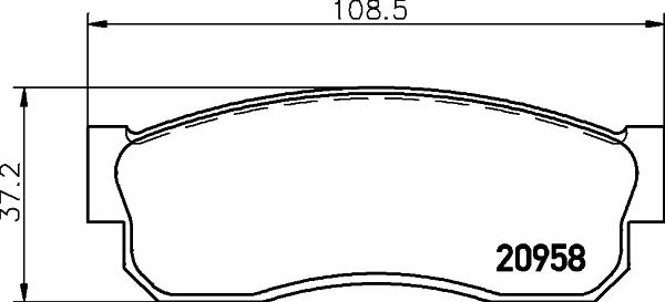 HELLA 8DB 355 029-211 - Тормозные колодки, дисковые, комплект unicars.by