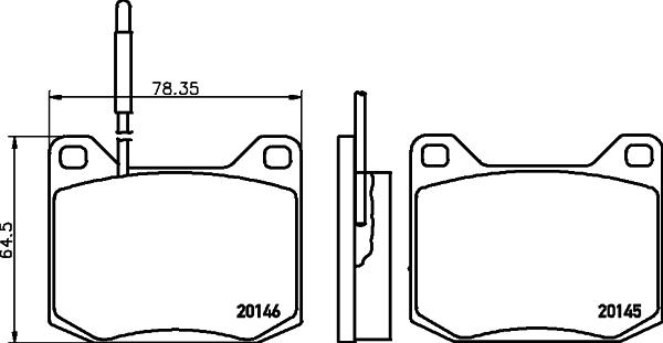 HELLA 8DB 355 029-281 - Тормозные колодки, дисковые, комплект unicars.by