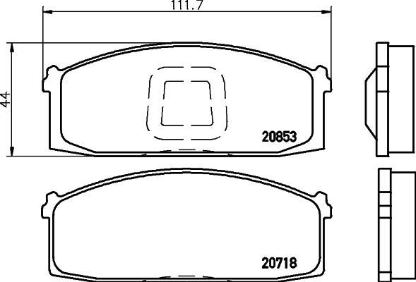 HELLA 8DB 355 029-271 - Тормозные колодки, дисковые, комплект unicars.by