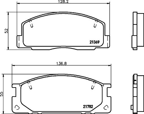 HELLA 8DB 355 029-781 - Тормозные колодки, дисковые, комплект unicars.by