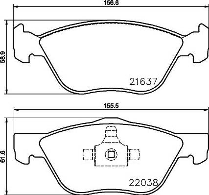 HELLA 8DB 355 024-931 - Тормозные колодки, дисковые, комплект unicars.by