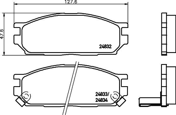 HELLA 8DB 355 024-461 - Тормозные колодки, дисковые, комплект unicars.by