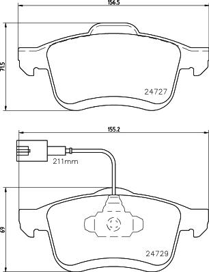 HELLA 8DB 355 024-691 - Тормозные колодки, дисковые, комплект unicars.by