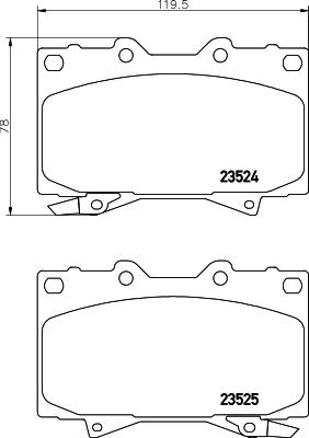 HELLA 8DB 355 024-081 - Тормозные колодки, дисковые, комплект unicars.by