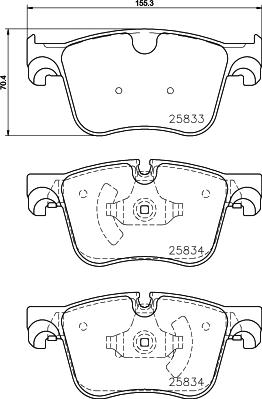 HELLA 8DB 355 024-751 - Тормозные колодки, дисковые, комплект unicars.by