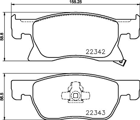 HELLA 8DB 355 024-771 - Тормозные колодки, дисковые, комплект unicars.by