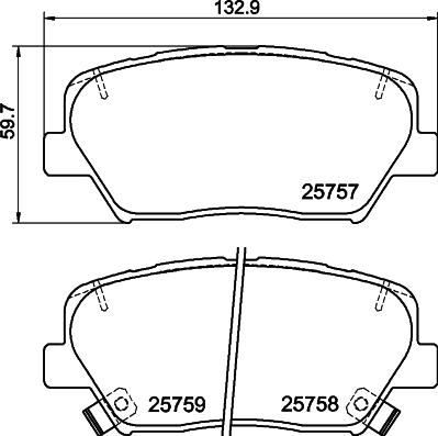 HELLA 8DB 355 025-911 - Тормозные колодки, дисковые, комплект unicars.by