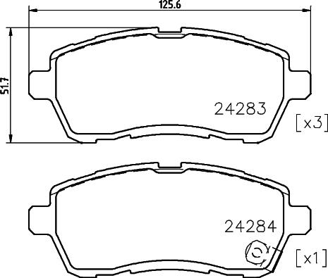 HELLA 8DB 355 025-501 - Тормозные колодки, дисковые, комплект unicars.by